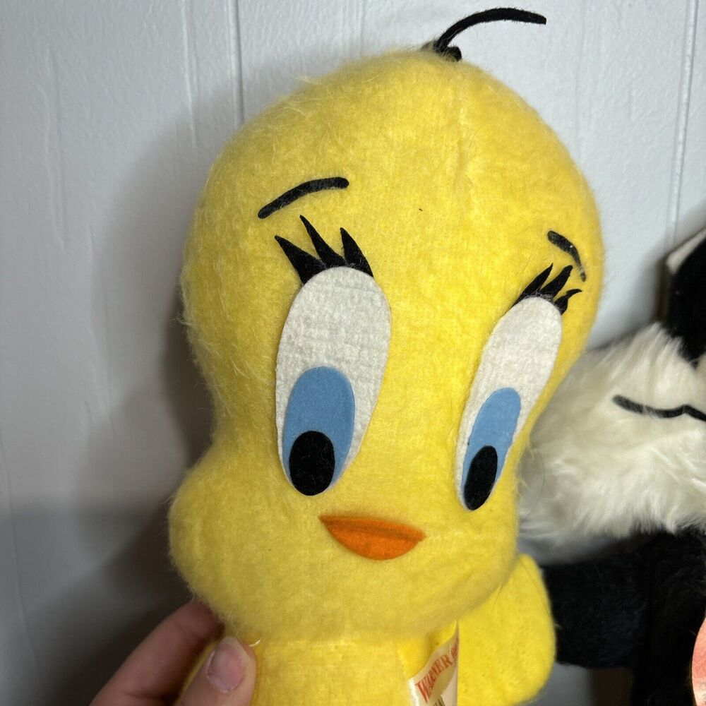 Warner bros Characters Tweety And Sylvester Plush By Mighty Star 1971 - Picture 6 of 8
